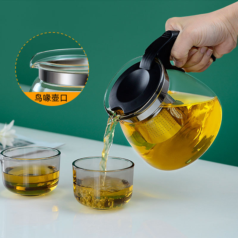 Glass Teapot Set Manufacturer Direct Supply Tableware Five-Piece Set Heatproof Glass Home Wholesale Gift Tea Set