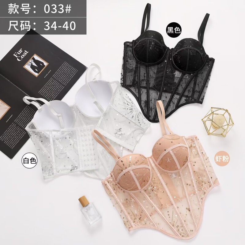 New mesh corset with fish bones, outer-wearable tight-fitting corset, body-shaping fish bone lingerie, fashionable, sexy, and alluring underwear New mesh corset with fish bones, outer-wearable tight-fitting corset, body-shaping fish bone lingerie, fashionable, sexy, and alluring underwear