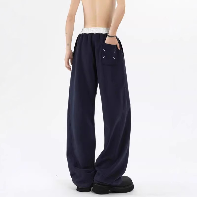 Navy Blue Margiela Curved Blade Sweatpants Men's Winter Thickened Cleanfit American Heavy Pants Casual Sports Pants Navy Blue Margiela Curved Blade Sweatpants Men's Winter Thickened Cleanfit American Heavy Pants Casual Sports Pants
