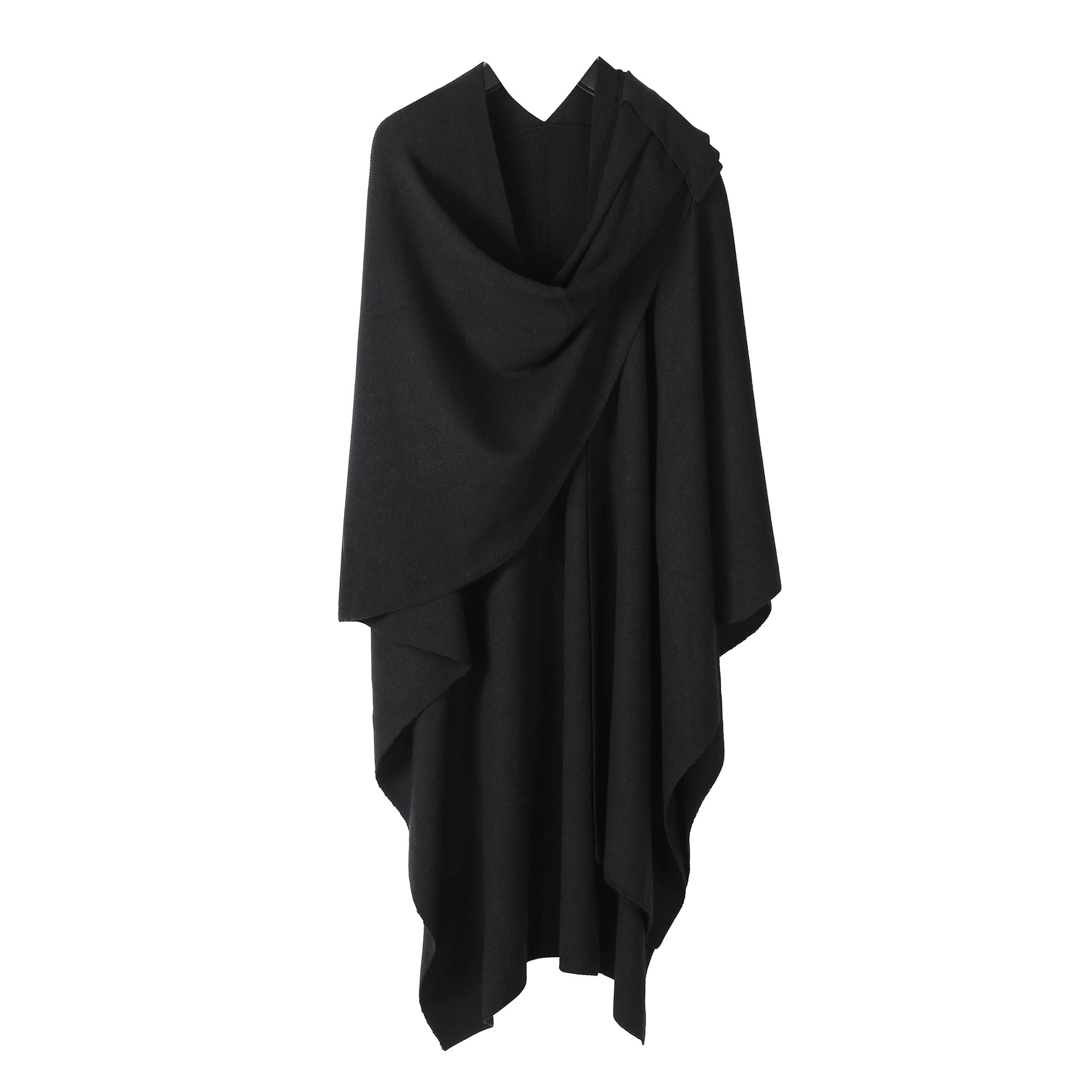 Плед-шаль из пряжи с прядением в сердцевине, крупная вязаная шаль с полосками, женская шаль с лямками, однотонная шаль для женщин, трансграничная шаль Amazon.