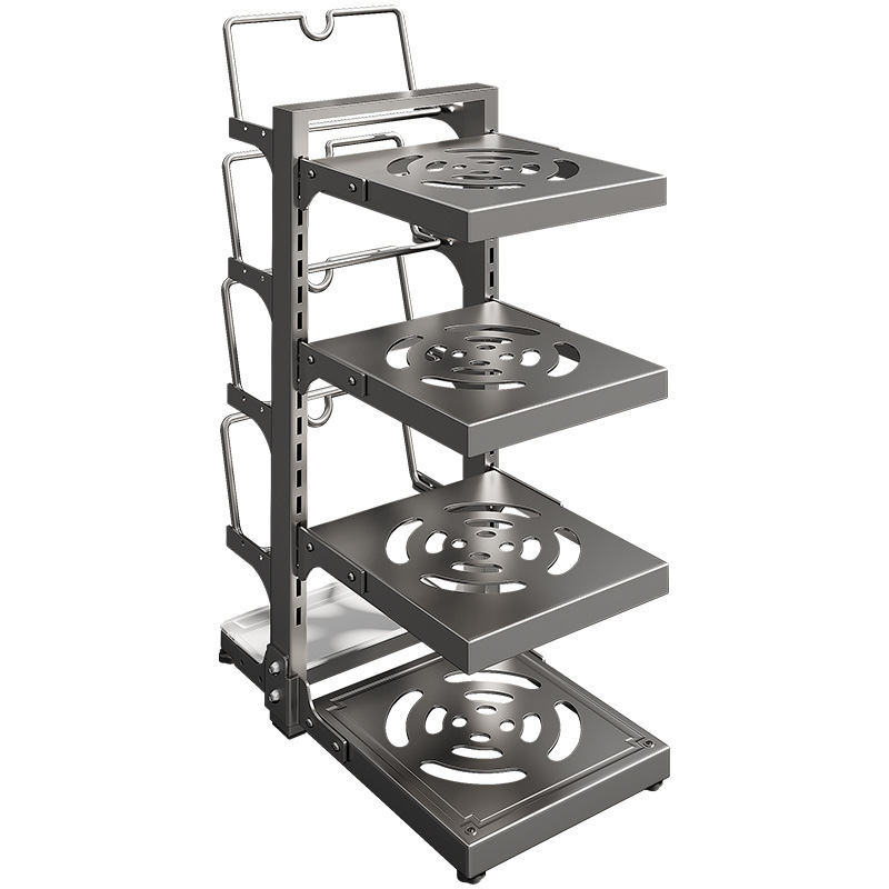 台所多機能家庭用物置棚鍋棚多層床面戸棚下水槽調理台鍋具階層収納棚|undefined