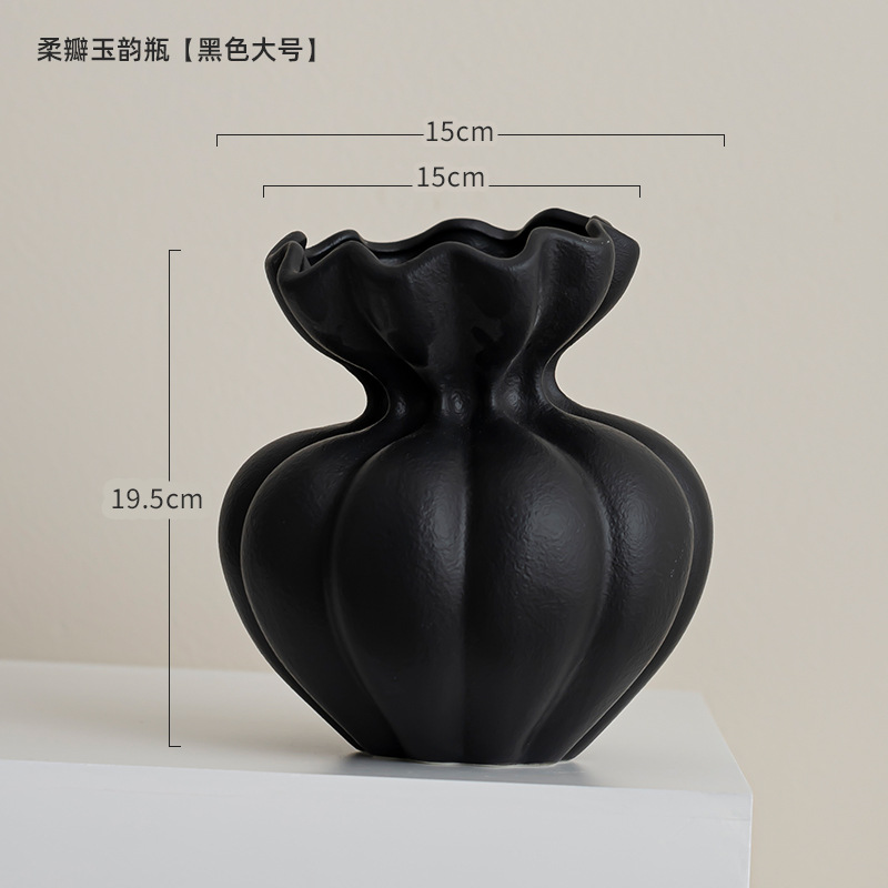 부드러운 꽃잎 옥병 [블랙 라지]