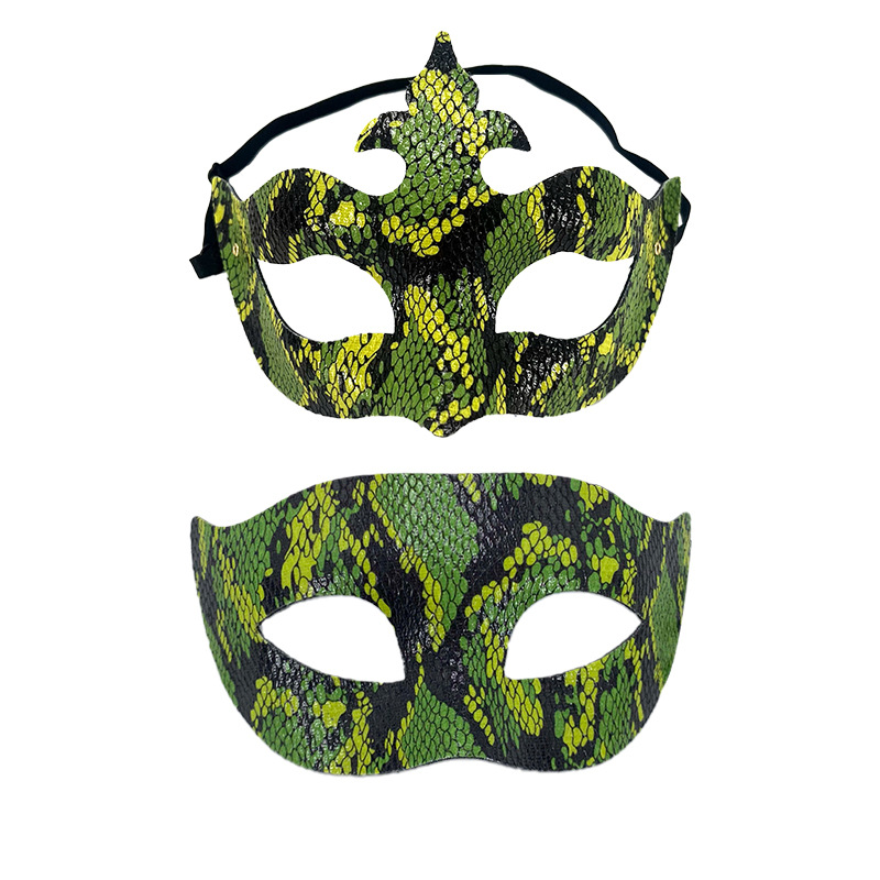 Ventas transfronterizas de moda de serpiente de cocodrilo flecha combinación máscara de mitad de cara Halloween máscara de mitad de cara