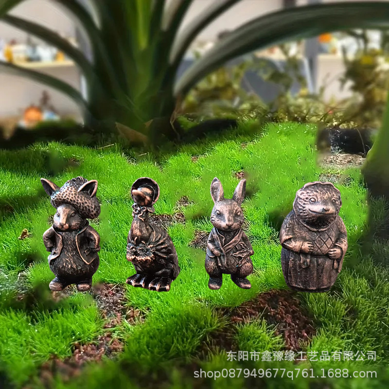 Cross-border garden decoration bouquet crafts ornaments miniature landscape decoration mini animal resin angel statue