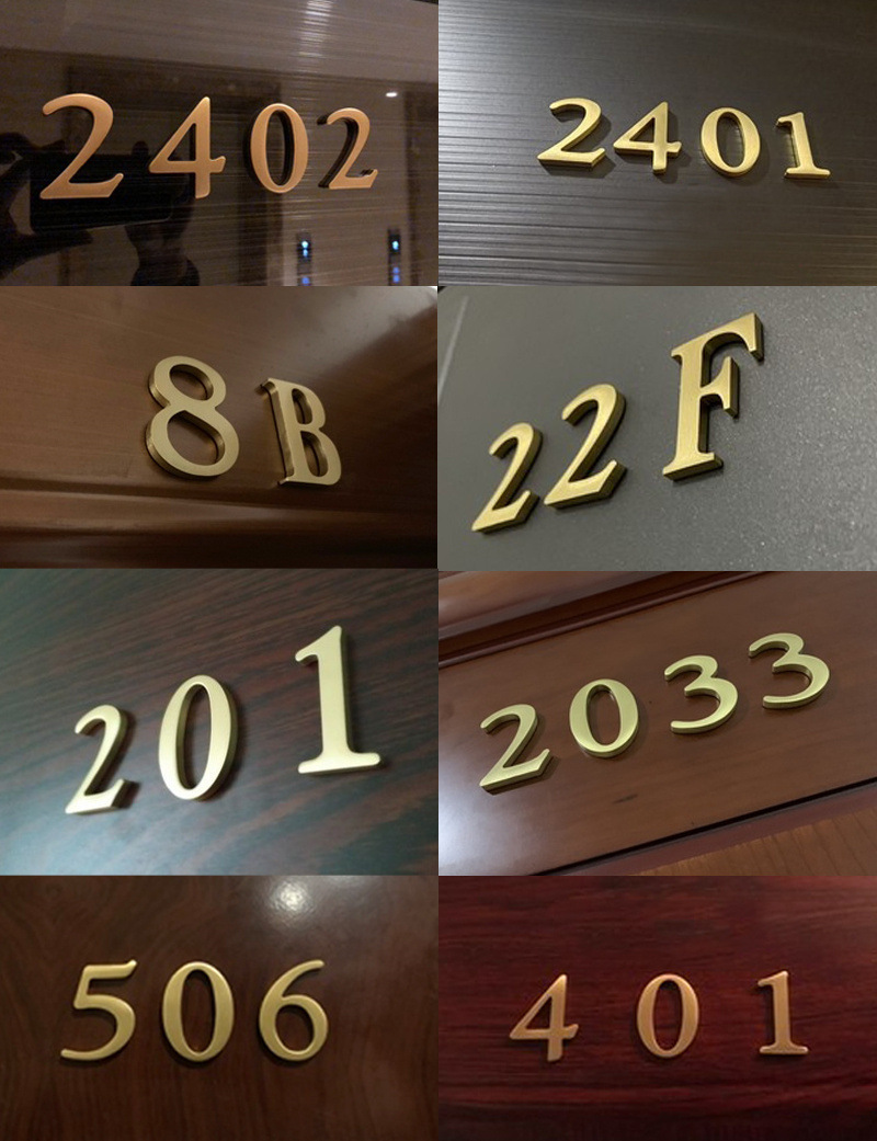 黄铜门牌号家用轻奢黄铜数字自粘贴门号牌北欧创意英文字母房间号-阿里巴巴