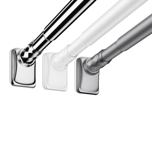 No punching retractable clothes drying rod bedroom wardrobe support bathroom shower curtain rod balcony hanging installation clothes drying rod