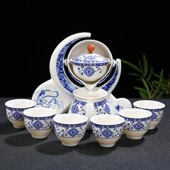 クロスボーダー半自動茶器セット家庭用中国式怠け者レトロ陶磁器工夫ティーポット客間オフィス茶器