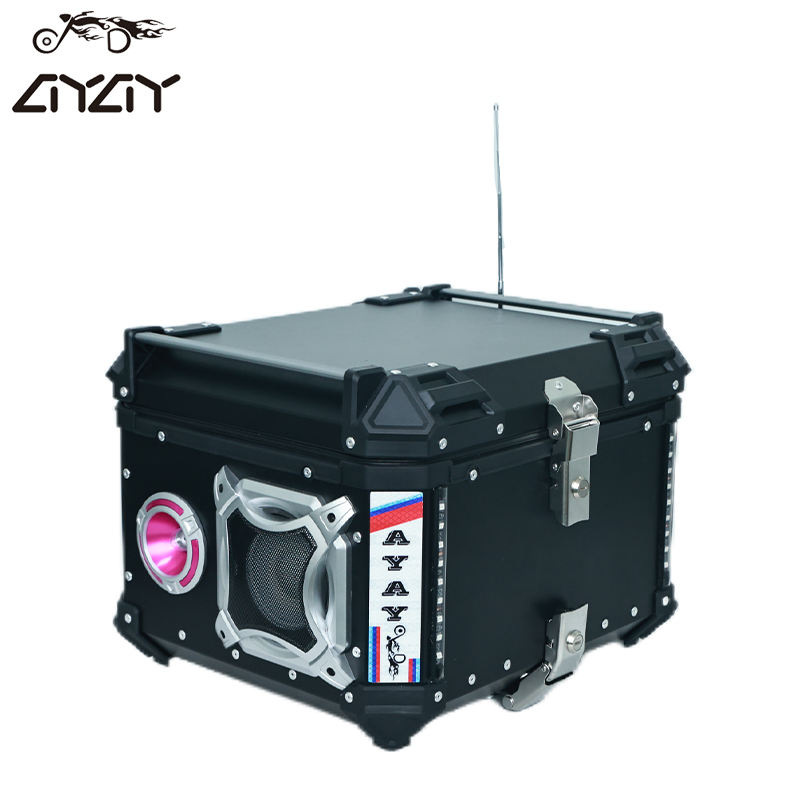 55L Aluminum Alloy Music Box Motorcycle Tail Box with Charging Function and Multi-Functional Tail Box
