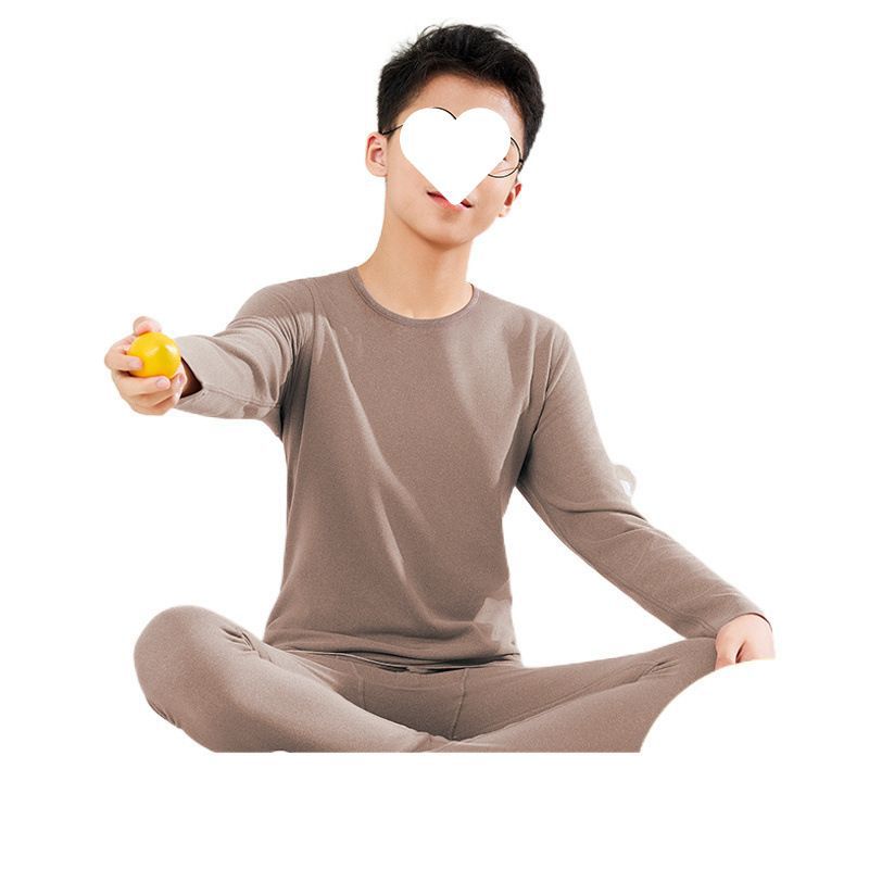 10 대 양모 실크 양털 가을 옷과 바지 큰 소년 및 중학교 고등학교 고등학생을위한 세트 열 속옷 겨울