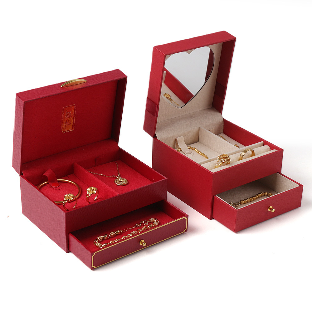 Nuevo compromiso casamiento oro caja de joyería anillo de joyería colgante brazalete cadena caja de joyería caja de embalaje image 4