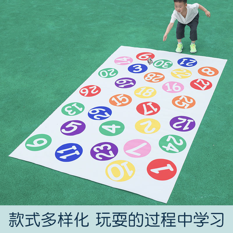 Equipo de entrenamiento sensorial, dispositivo de paso, almohadilla de huellas de manos y pies para niños y juguete de enseñanza de movimiento de salto con juegos caseros