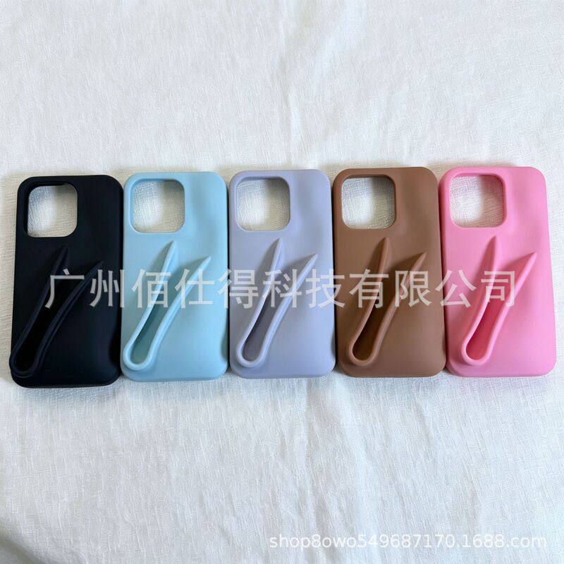 In-Stock Hailey Phone Case Lipstick Lip Gloss Pure Color Anti-Drop Apple Silicone Phone Case Lip Gloss 15Promax