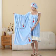 批发浴裙浴巾裹全身可穿式珊瑚绒浴巾女吸水夏季吊带浴巾可穿浴袍
