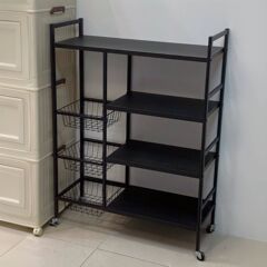 Kitchen wall-mounted multi-layer vegetable storage rack, household multi-purpose clutter shelf, snack storage shelf