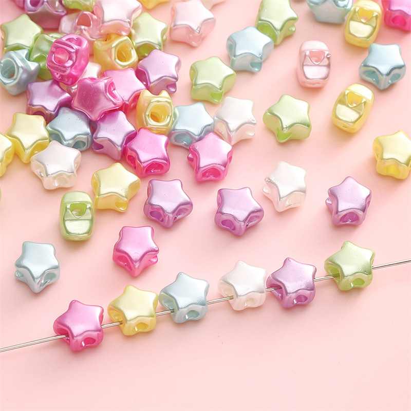 Acrylic Pearlescent Five-Star Four-way Bead Pendant Accessories Handmade DIY Earrings Bracelet Jewelry Material Accessories