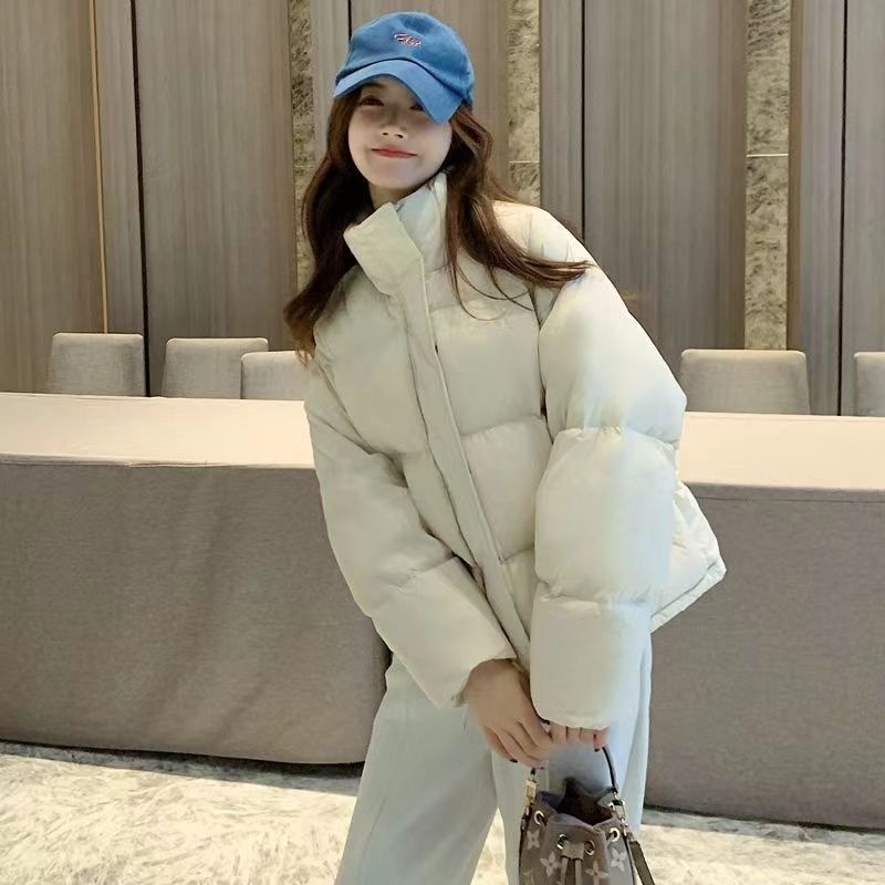 短款白色羽絨服女冬季外套2025新款韓版寬鬆加厚白鴨絨麵包服冬裝