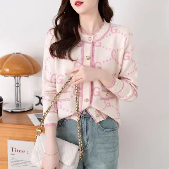 2025 New Cross-Border Socialite Style Sweater Cardigan, Fashionable and Versatile Women's Age-Reducing Top Jacket