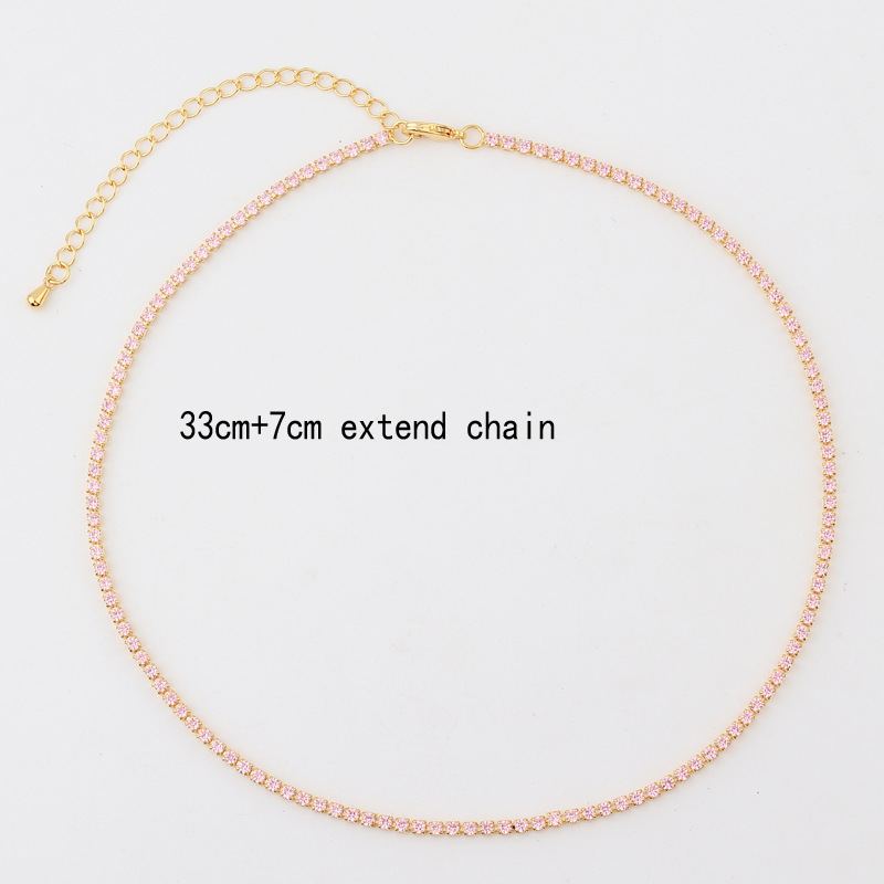 Retro Heart Shape Copper Gold Plated Inlaid Zircon Necklace 1 Piece