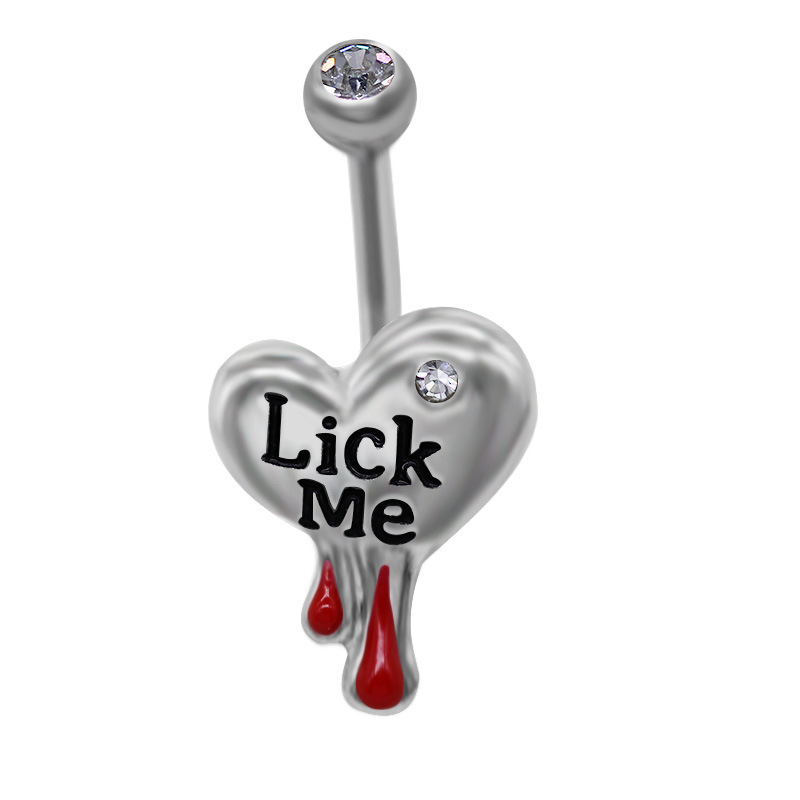 gatte European And American Cross-border English Letter Heart-shaped Rings, Studs, Navel Jewelry, Piercing Craftsmanship_voghion.com