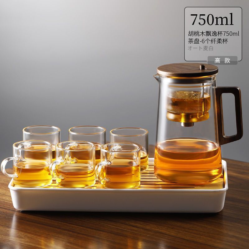 tetera de alta sensación china de alto silicio de vidrio de silicio separador de té de agua de una sola taza de evaporación de silicio taza de separación