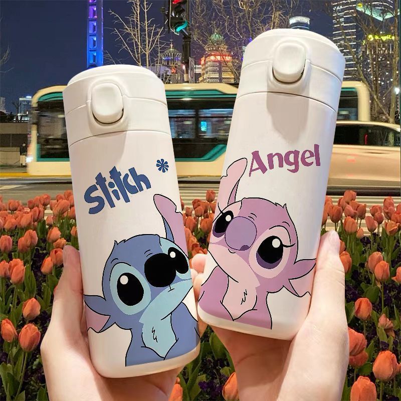 Stitch Angel Insulated Cup Large Capacity Compact Lightweight Portable High-Value Water Cup Stainless Steel Student Women's H3