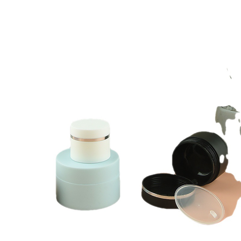 Botella de crema de doble capa de borde de plata 3G 10 15 2030g50PP caja de máscara de loción cosmética de sub-embalaje de plástico esmerilado