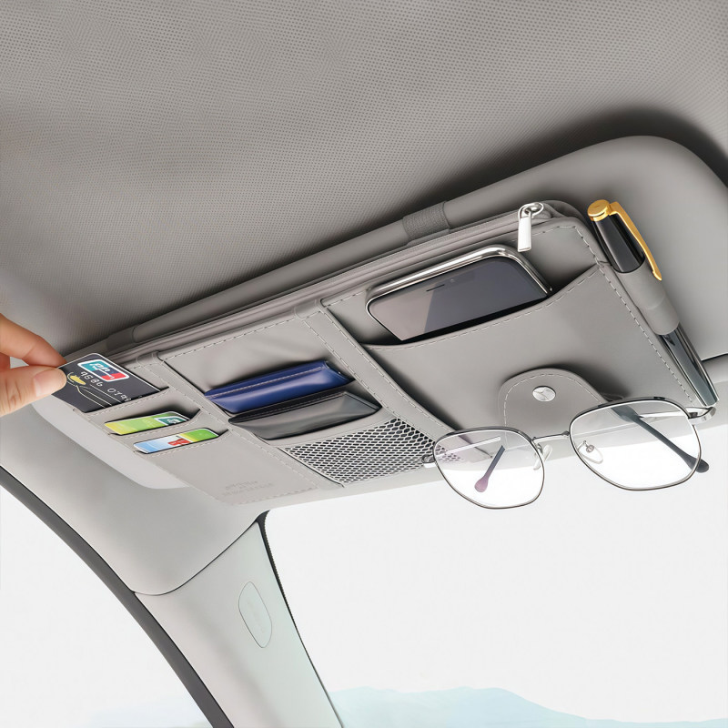 Car Sun Visor Storage Clip, In-Car Glasses Holder, Card Holder, Storage Bag, Document Holder, Storage Set, Seat Belt