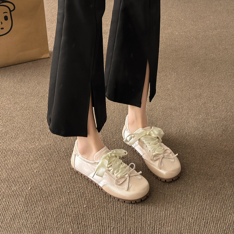 [Chaobunan] verano 2024 nuevo zapato de sola suave satin plano deportivo casual ballet zapatos de entrenamiento zapatos de mujer