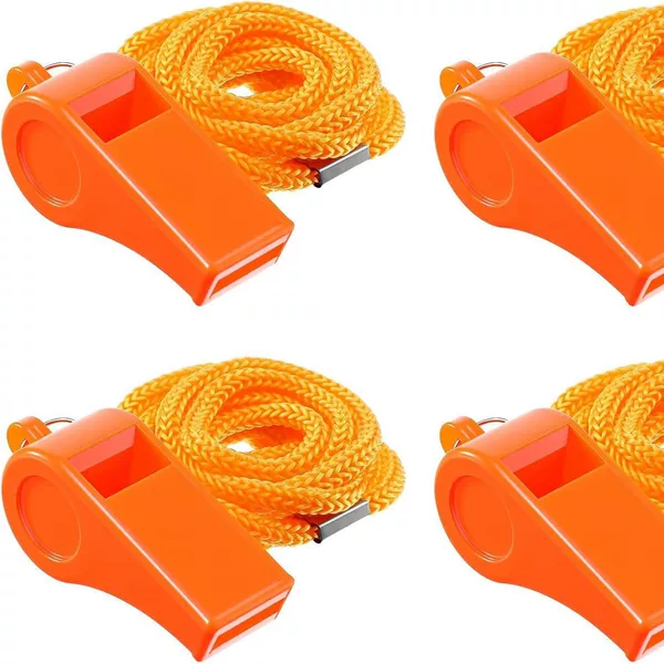 Wholesale high-quality ABS orange plastic fan cheering whistles, outdoor survival whistles for competitions
