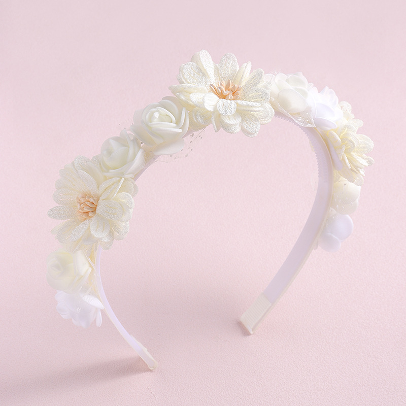 1 Piece Quantity Daily Occasion Sweet Leaf Flower Bow Knot Imitation Pearl Polyester Hair Band