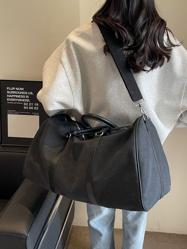 Nueva bolsa de equipaje, bolsa de lona fuerte, bolsa verde militar de gran capacidad para viajes cortos de hombro, bolsa de mano