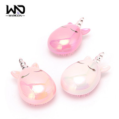 卡通順發梳獨角獸雞蛋梳幻彩電鍍色小巧便攜可愛梳兒童使用方便