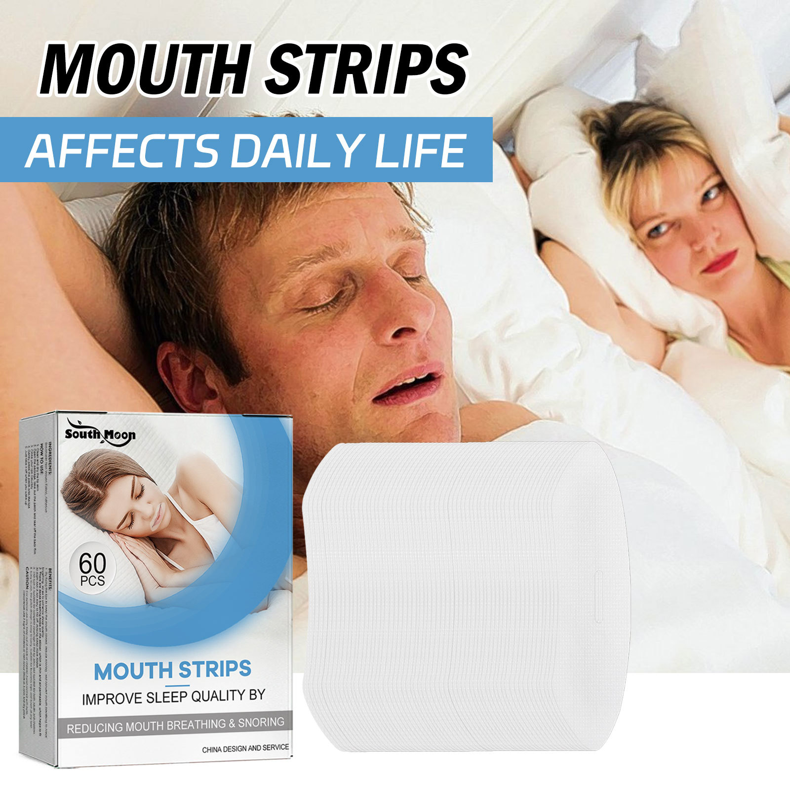 South Moon Anti-Snoring Sleep Patch Open mouth breathing and closed mouth anti-snoring anti-snoring sleep patch_voghion.com