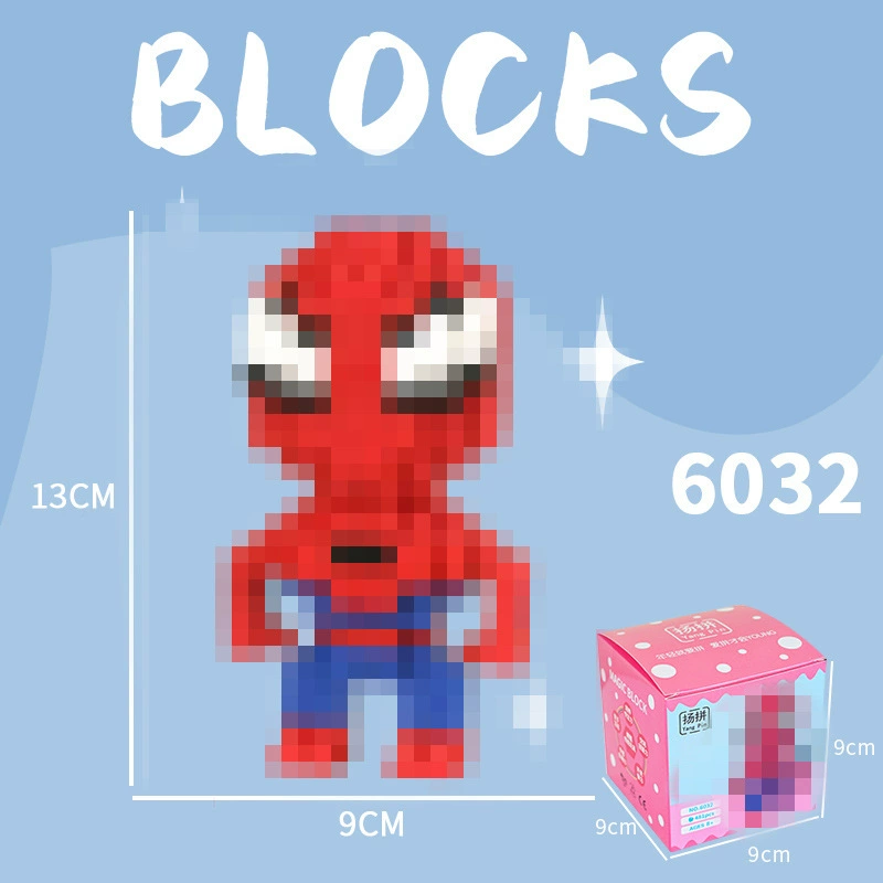 Cartoon Building Block Toy Set, Mini Constructor Doll, 9×9×9 cm, Assorted Character Designs