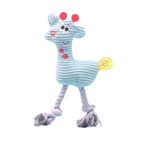 Pet Cotton Rope Plush Deer Toy Pet Sound Relief and Molar Dog Plush Knot Toy Supplies