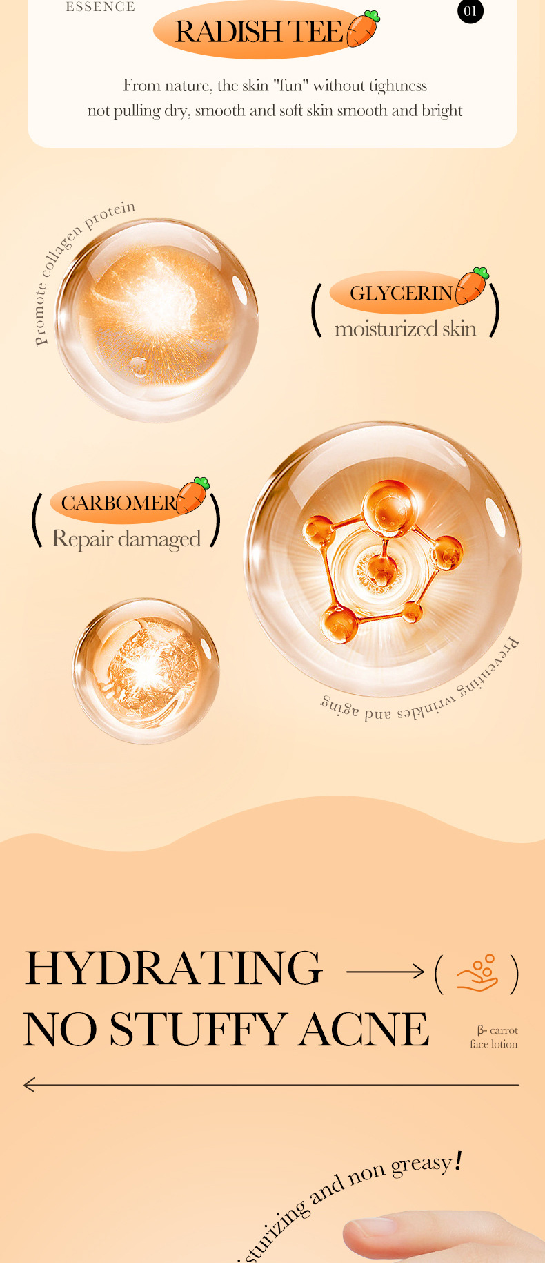 SADOER All β sárgarépa lotion tonik Hidratálja és táplálja a bőrt_voghion.com