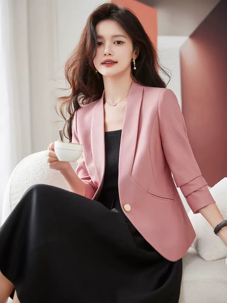 休闲小西装外套女春秋冬季韩版气质修身显瘦职业短款免烫西服上衣