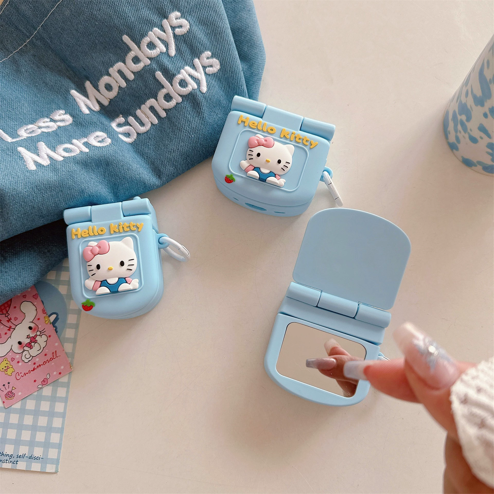 Apple, cute folding mirror, headphones, cartoon compatible protective case, pro3, bluetooth, 4