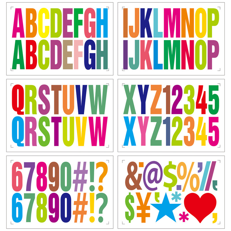 Letter stickers cross-border color English letters and numbers combination diy water cup computer decorative stickers A5 size 6 sheets Letter stickers cross-border color English letters and numbers combination diy water cup computer decorative stickers A5 size 6 sheets