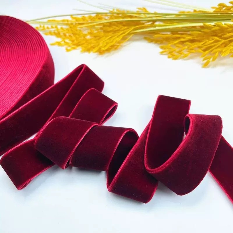 Gran bandeja de un solo lado de cinta de terciopelo cinta de terciopelo para el cabello arco DIY flores regalos accesorios de ropa