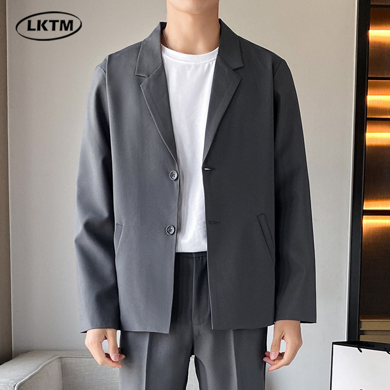 LKTM男装#秋冬季外套男士痞帅韩版潮流ins轻熟风商务西服外套