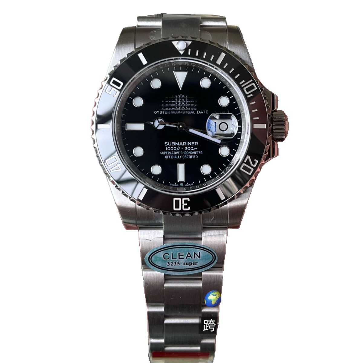 AliExpress Automatic Black Water Ghost 3235 Green Water Ghost Room Gold All Gold Submarine Reloj mecánico al por mayor
