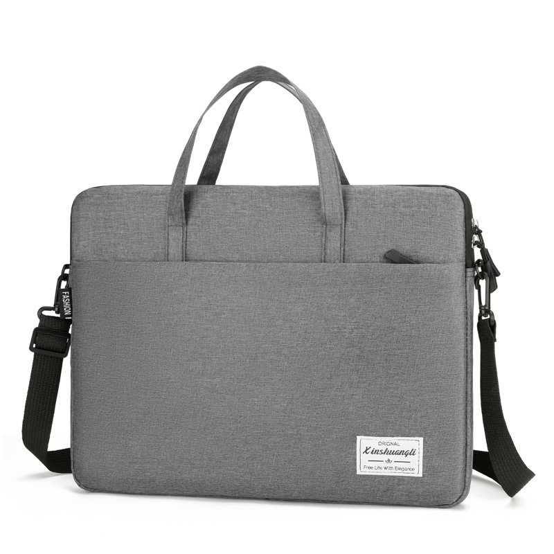 Bolso para computadora portátil portátil de gran capacidad para desplazamientos al trabajo, bolso de negocios de color sólido unisex y versátil