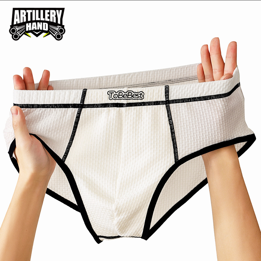 Artilleryman Men's Underwear Ice Silk New Solid Color Wholesale Mid-Waist Men's Large Size Breathable Men's Briefs Can Be Shipped on Behalf of Others