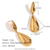 Retro glossy three dimensional earrings stainless steel, European style, French retro style, 750 sample gold