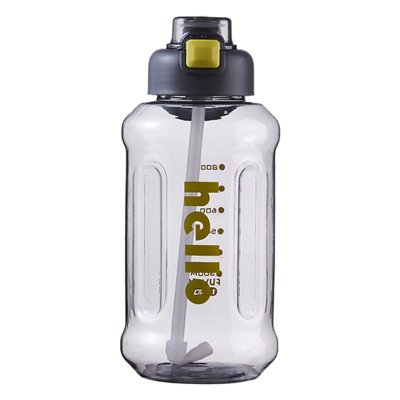Botella de agua/taza de plástico a prueba de fugas, gran capacidad, portátil.