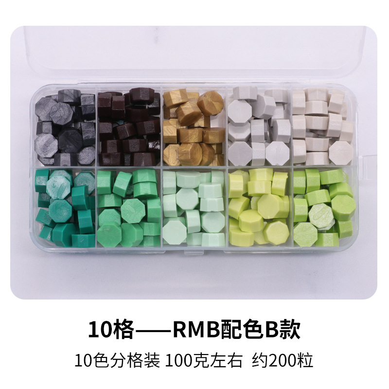 Fuego pintura cera grano traje de color mezclado 24 caja de cuadros de color ocho lados fuego pintura sellado cera fuego pintura sello cera grano fábrica al por mayor