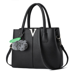 [Female bag delivery] 2023 autumn and winter new lychee pattern handbag large capacity middle-aged mother bag women's shoulder
