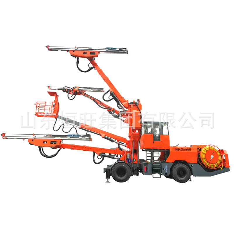 Carro de perforación de roca de doble brazo tipo túnel de rueda hidráulica minera soporta perforación de perno de anclaje carro de perforación de roca de brazo recto