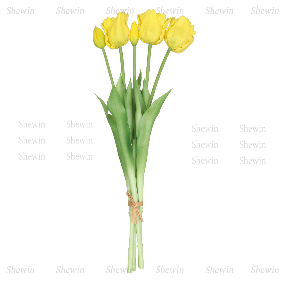 Flor de tulipanes Gloren suave PE silicona suave humectante sensación de 5 flores falsas de tulipanes de comercio exterior encontrar fábrica